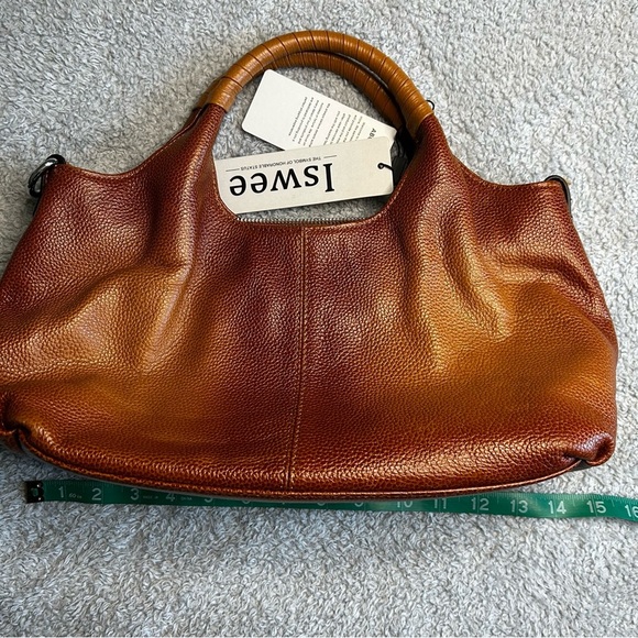 Brown Leather Shoulder Bag with Hobo Silhouette - Picture 4 of 7